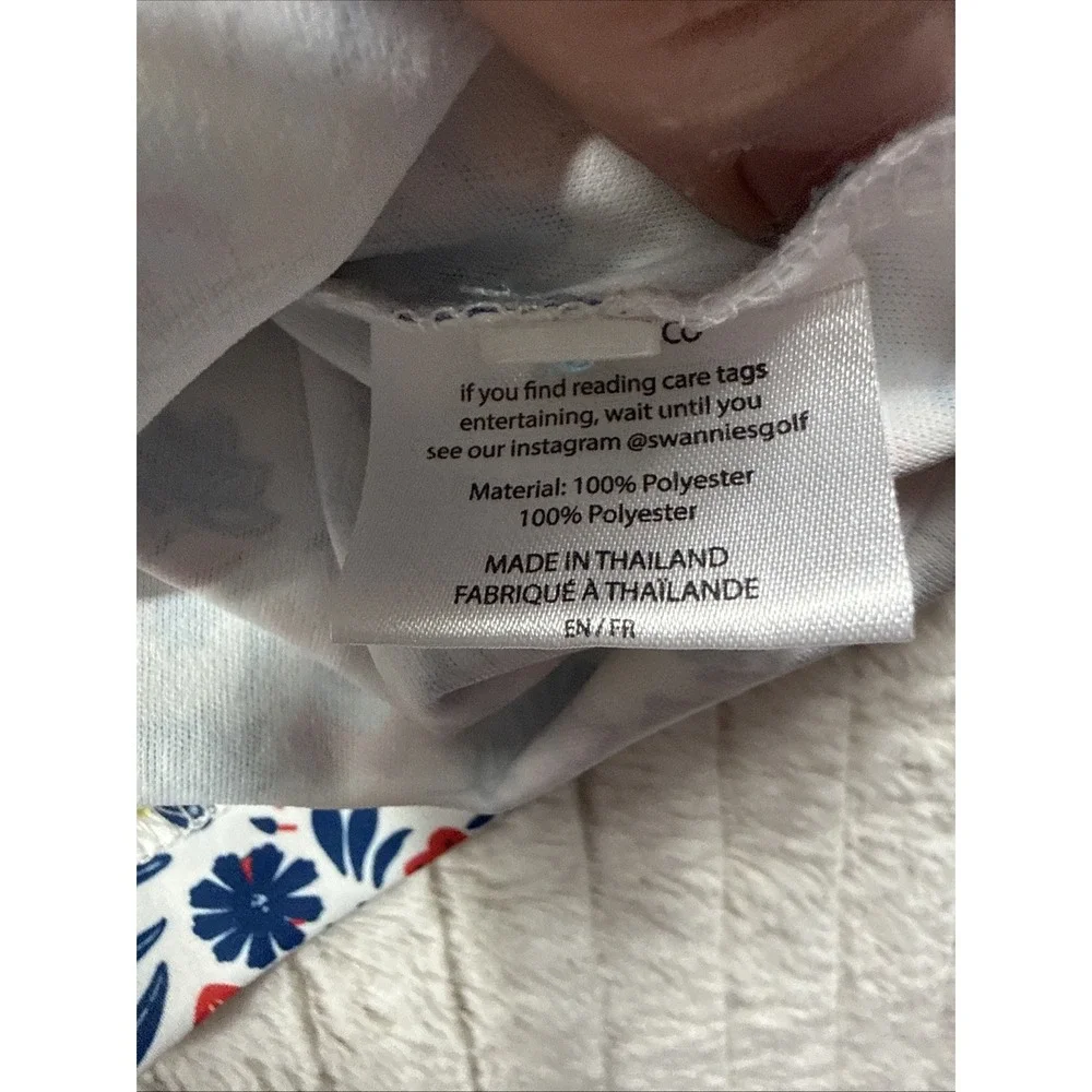 Swannies Men XL Floral Hawaiian AOP Golf Polo Stretch Covered Bridge Logo EUC - Picture 14 of 16